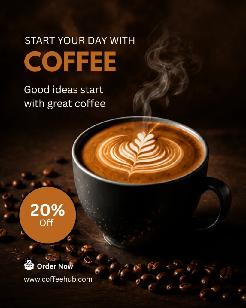 coffee shop promotion poster